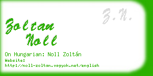 zoltan noll business card